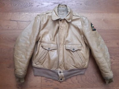 Vintage 1940s/50s G1 Aviation Leather Flight Jacket Sherpa lined Horsehide Tan L - Image 1 of 4