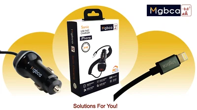 Mgbca Sonic Fast Car Charger For Iphone 14/14 Pro Max, USB-C, Coil,51w PD QC 3.0 - Image 1 of 2
