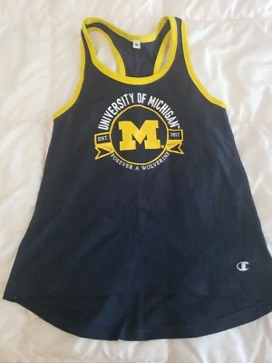 Champion Michigan Wolverines  Girls Shirt Medium Blue tank top New! $19 - Image 1 of 3