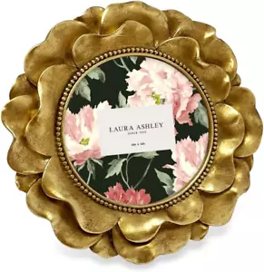 4x4 Gold Round Resin Ornate Flower Design Picture Frame with Beaded Border,,, - Picture 1 of 12
