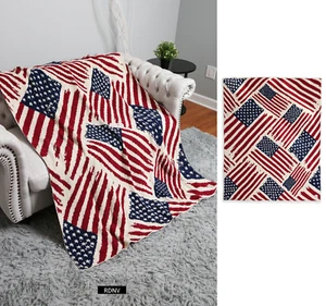 ComfyLuxe American Flag Pattern Throw Blanket - Picture 1 of 4