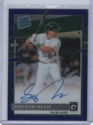 2020 Panini Donruss Optic Rated Rookie Purple Prizm Autograph Sheldon Neuse /125 - Image 1 of 2