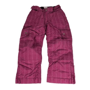 Lands’ End Snow Ski Pants Girls Plaid size 8 Dark Pink - Picture 1 of 7