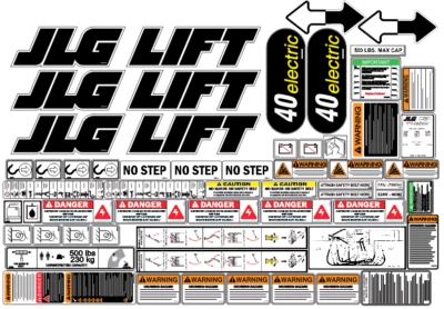 JLG 40E Boom Lift Decal Kit 7 YEAR VINYL! - Image 1 of 2