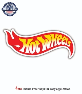 HOT WHEELS MATTEL LOGO VINYL DECAL STICKER CAR BUMPER GARAGE 4MIL BUBBLE FREE - Picture 1 of 2