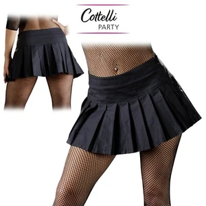 Cottelli Collection sexy GONNA corta svasata a PIEGHE nera ZIP mini SKIRT PARTY - Imagen 1 de 7