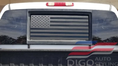 Se adapta a Nissan Titan 2004-2015 (versión larga) ventana trasera bandera americana calcomanía pegatina Foto 1 de 4