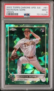 MacKenzie Gore 2022 Topps Chrome Update Sapphire Rookie Green #/75 PSA 9 - Picture 1 of 2
