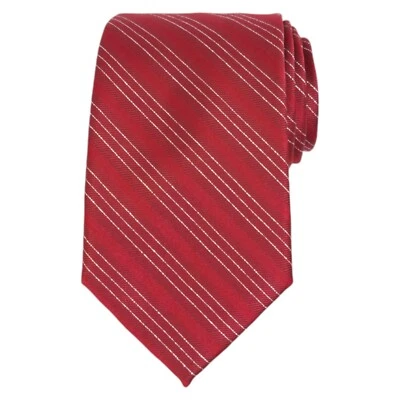 Corbata clásica de diseñador STAFFORD para hombre arándano plateada a rayas metálicas 3,25 Foto 1 de 4