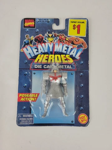 1998 Toy Biz Marvel Heavy Metal Heroes Die Cast Metal Silver Samurai Sealed Cover