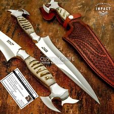 IMPACT CUTLERY RARE CUSTOM FULL TANG BOWIE KNIFE RAM HORN HANDLE- 1561