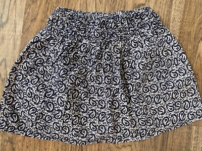 Falda de algodón Peek Girls talla XL azul marino y blanco estampado de cachemira cintura fruncida Foto 1 de 4