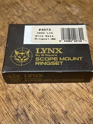 Juego de anillos base de perno bajo de 30 mm Lynx B-cuadrado #4073 anillos de mira telescópica BM Foto 1 de 4