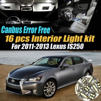 Kit de luces LED interiores blancas sin errores Canbus de 16 piezas para Lexus IS250 2011-2013  Foto 1 de 4