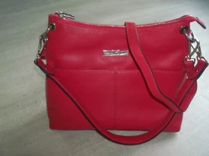 Borsa a tracolla/hobo in pelle rossa BRENDA EDWARDS nuova - Foto 1 di 3