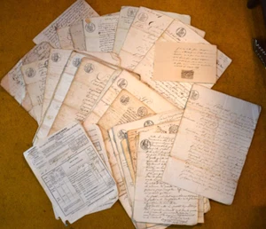 30 x French Legal Papers Statements Tax Demands Indentures Etc 1810 - 1840s - Picture 1 of 6