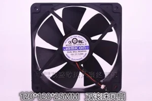 JAMICON KF1225B1H-R 12025 DC12V 0.35A 12CM 2-Wire Ball Cooling Fan - Picture 1 of 3