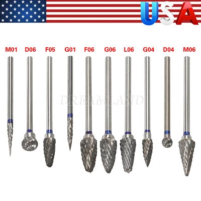 10x Dental Burs Acrylic Polisher Drills Burrs Tungsten Carbide Steel 2.35*6mm - Image 1 of 4