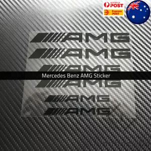 6x Black Flat AMG Badge Emblem Sticker Brake Window Decal for Mercedes AMG AUS - Picture 1 of 5