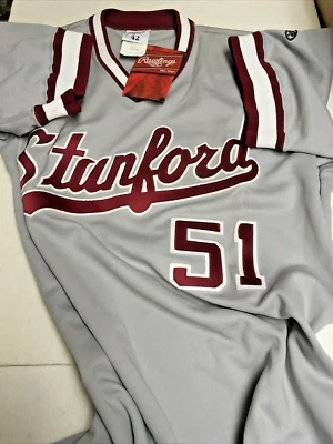 Camiseta de béisbol vintage Rawling Stanford Cardinal talla 42, gris, # 51 NUEVA+ETIQUETA Foto 1 de 3