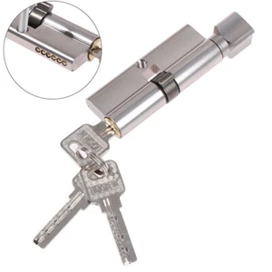 Door Cylinder Lock Biased 70mm Anti-Theft Entrance Brass Lock Home Security - Afbeelding 1 van 12