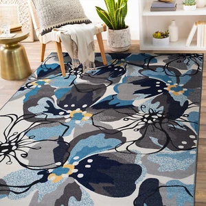Rugshop Area Rug Modern Floral Non-Slip Carpet Rugs for Bedroom Living Room Rugs - Picture 1 of 47