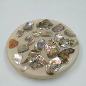 Vintage Design Gifts International Abalone Shell Untersetzer 1974 Made USA - Bild 1 von 4