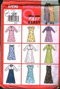 6490 Butterick Vintage SEWING Pattern Girls Fitted Unlined Jacket A Line Dress - Picture 1 of 2