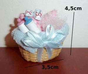 panier avec accessoires bébé miniature,biberon, maison de poupée,vitrine C4e - Imagen 1 de 1