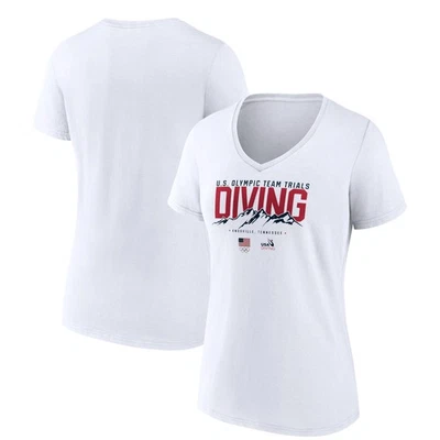 Women's White USA Diving 2024 U.S. Olympic Team Trials Tennessee Views V-Neck - Image 1 of 3