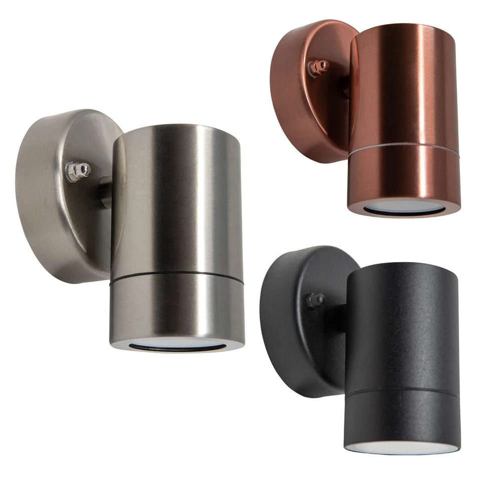 TIME LED GU10 IP44 Outdoor Wall Light 12cm - Stainless Steel/Aluminium