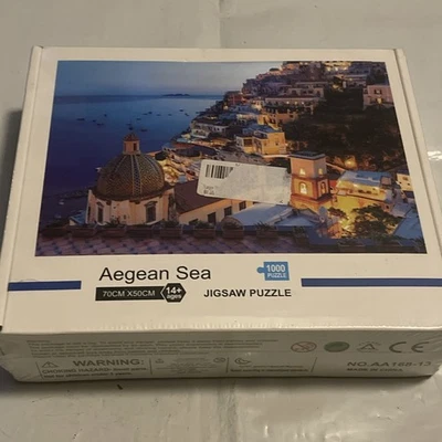 Aegean Seaside Town Jigsaw Puzzle - 1000 Pieces 70cm x 50cm - New N Sealed - Image 1 of 4