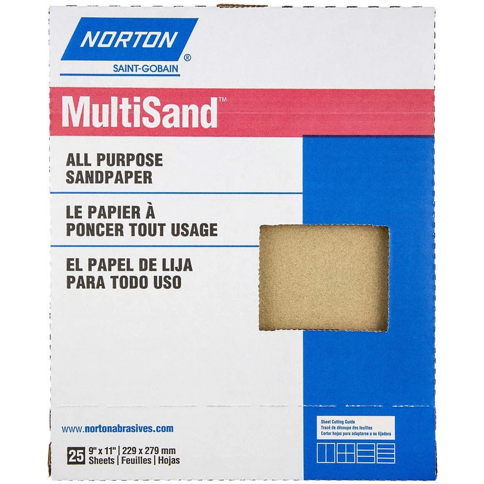 Hoja de papel de lija NORTON 804JM5 PK 10, grano 220,11" L,9" W 804JM5 Foto 1 de 1