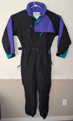 Columbia Radical Sleeve Ski Suit Mens L Snowsuit Snow Bib Jumpsuit Black Purple - Image 1 of 4