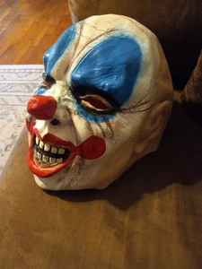 Maschera pagliaccio spaventosa Halloween spaventoso cattivo pagliaccio maschera viso horror costume cosplay - Foto 1 di 6
