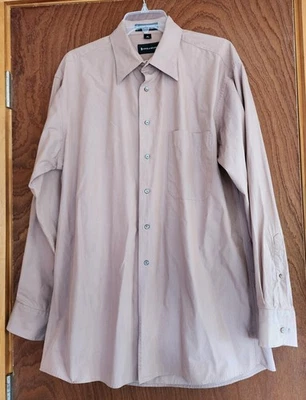 Vintage Conte di Milano Mens Dress Shirt 16 34-35 Pink Blush Stripe Long Sleeve - Image 1 of 4