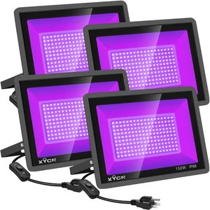 Paquete de 4 Luces LED Negras Inundación 150W,395nm a 405nm UV Exterior Inundación Alta Potencia... - Imagen 1 de 7