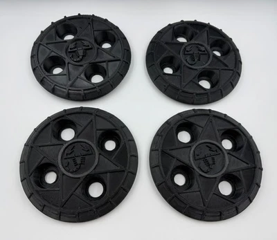 4x Fiat 126/500 Abarth Retro Hub Cap Trim Set – Fits 4x100 Wheels - Image 1 of 3