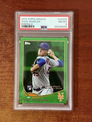 2013 Topps Update Emerald Zack Wheeler #US220 RC PSA 8 - Image 1 of 2
