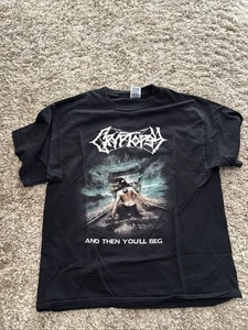 Cryptopsy And Then You’ll Beg Black Short Sleeve T-Shirt Size Large - Picture 1 of 5