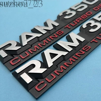 2X Front Door Side Emblems For RAM 3500 Cummins Turbo Diesel Left & Right Badges - Изображение 1 из 4