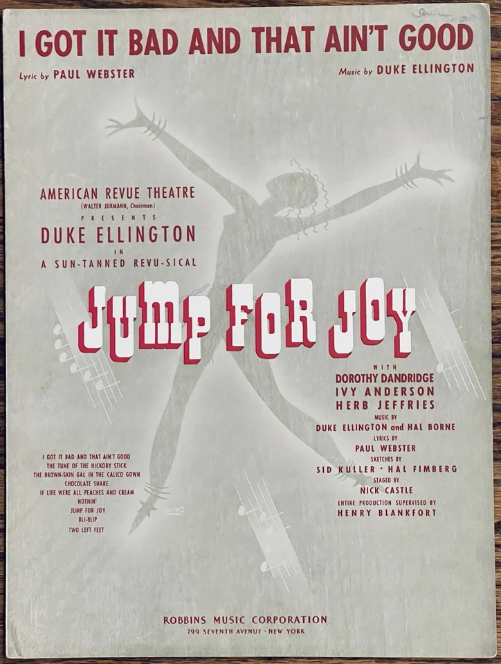 Partituras raras de BLACK BROADWAY IT BAD de JUMP FOR JOY de DUKE ELLINGTON Foto 1 de 1