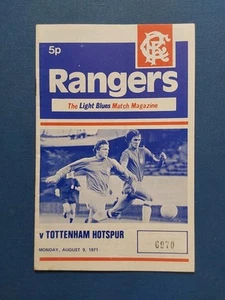 Pre-Season Friendly Rangers v Tottenham Hotspur 9th August 1971 Vgc - Picture 1 of 2