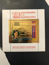 Francobollo Foglietto rep de Guinea Ecuatorial - 75 aniversario Barcelona Cruyff