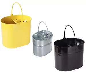 Cubo de fregona de metal de alta resistencia de 14 L galvanizado fuerte cáñamo limpieza de canasta para el hogar - Imagen 1 de 6