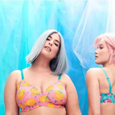 Betsey Johnson x Knix Pink Floral Wing woman Sz 5 Contour Wireless Bra NWT #CB3 - Image 1 of 4