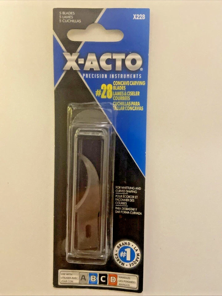5pc X-ACTO X228 No 28 Concave Carving Knife Blades