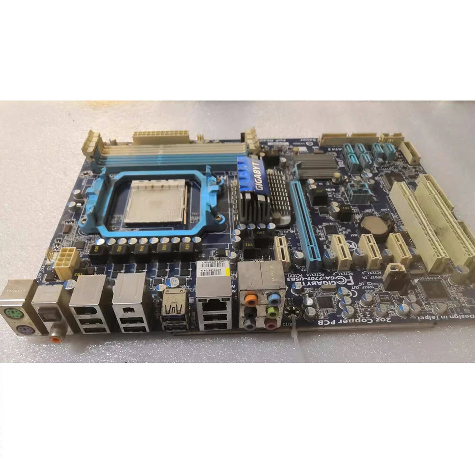 For GIGABYTE GA-770T-USB3 Motherboard ATX Socket AM3 AMD 770 DDR3 USB3.0 - Image 1 of 2