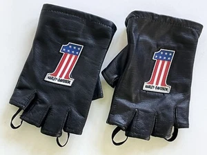 Guantes Harley-Davidson para mujer talla XS de cuero negro sin dedos carreras 1 X pequeños - Imagen 1 de 4