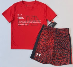 Boy's Youth Under Armour 2 Piece Short and Shirt Set Size 4 NEW - Picture 1 of 3